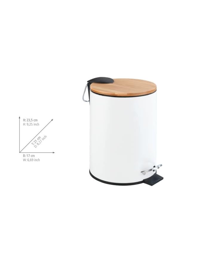 Pedal Bin Tortona 3L EasyCl., White Matt