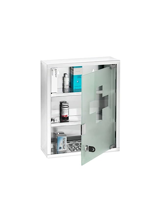 Medicine Cupboard, Medium, Silver Shiny