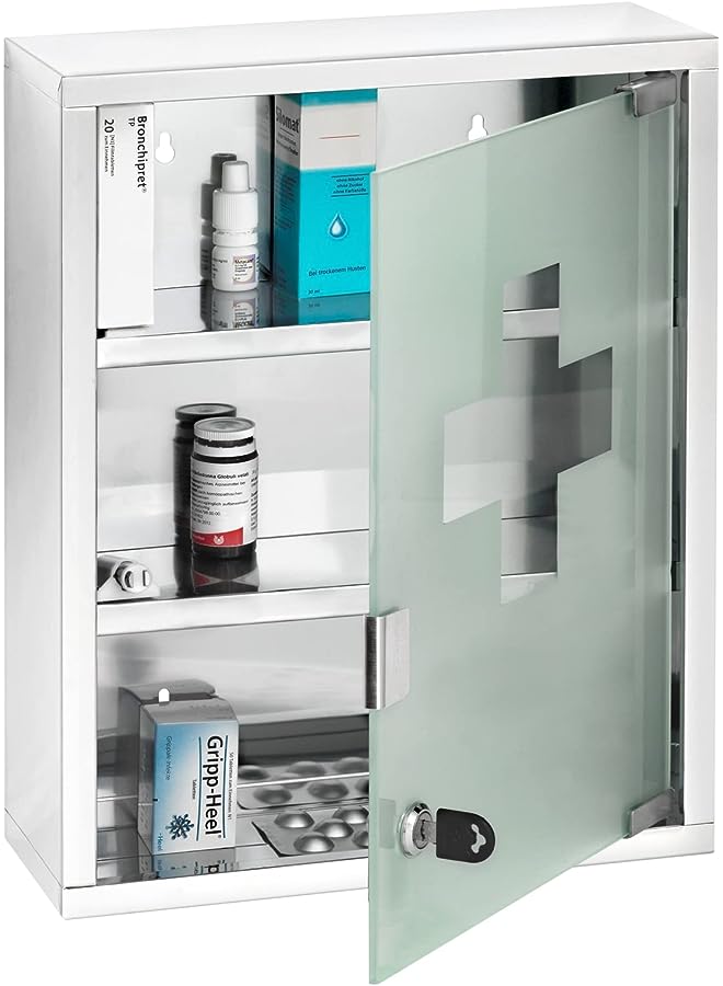 Medicine Cupboard, Medium, Silver Shiny