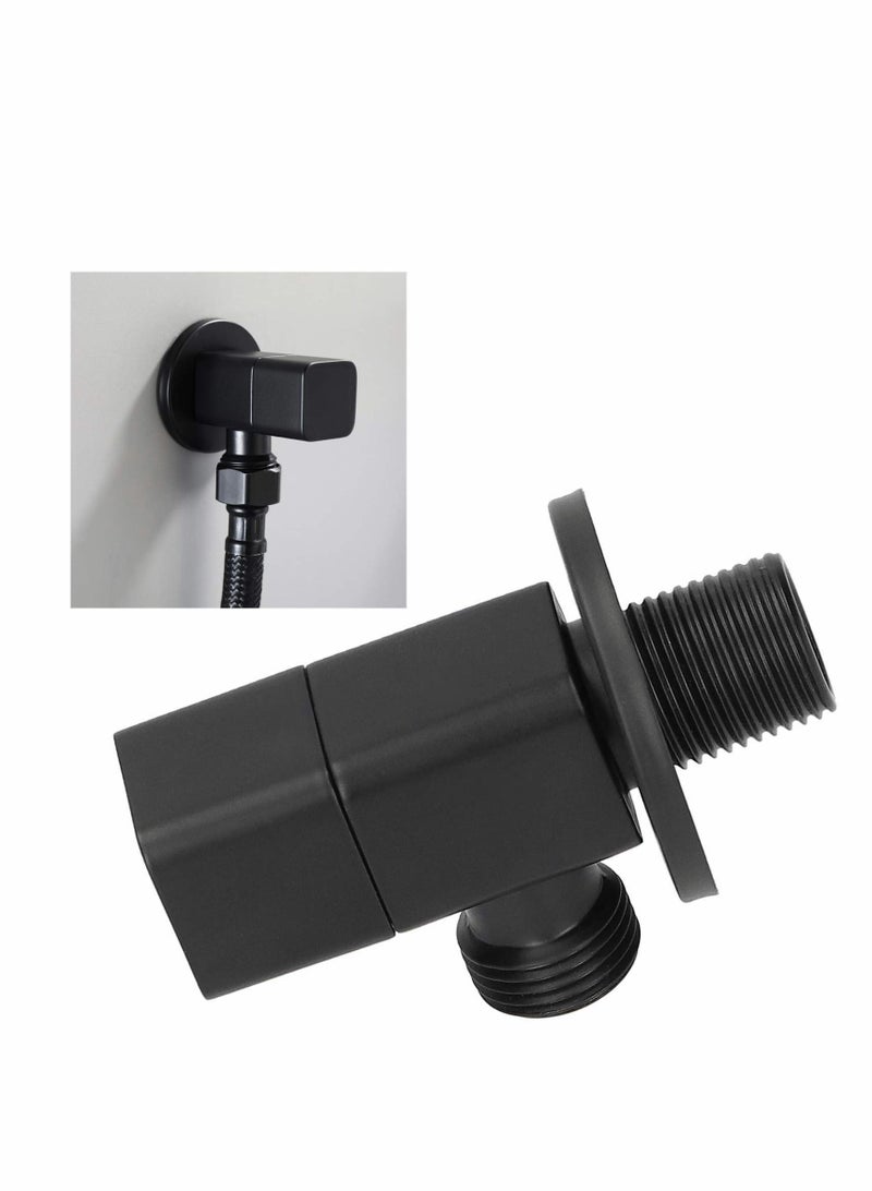 Valve Mixer Water Stop G1/2 Angle Bathroom Toilet Washbasin Accessory Black for Home Office