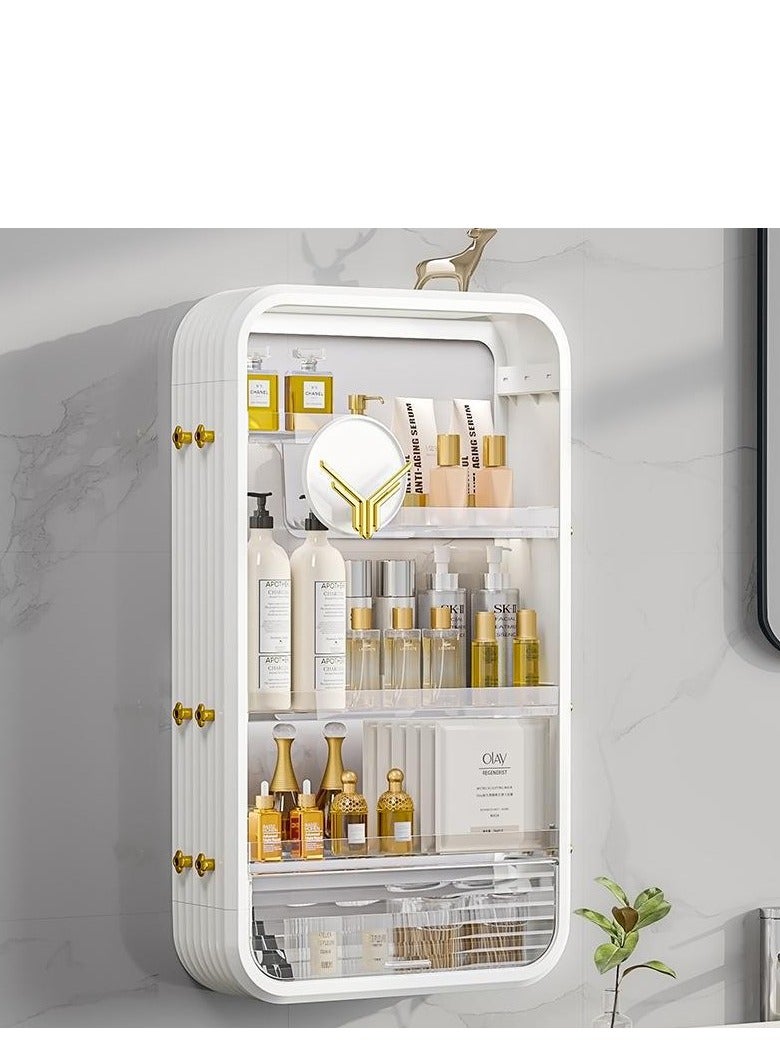 Luxury Cosmetics Storage Box Non Perforated Wall Shelf In Kitchen Bathroom Skin Care Product Shelf Large Capacity Vanity Stand