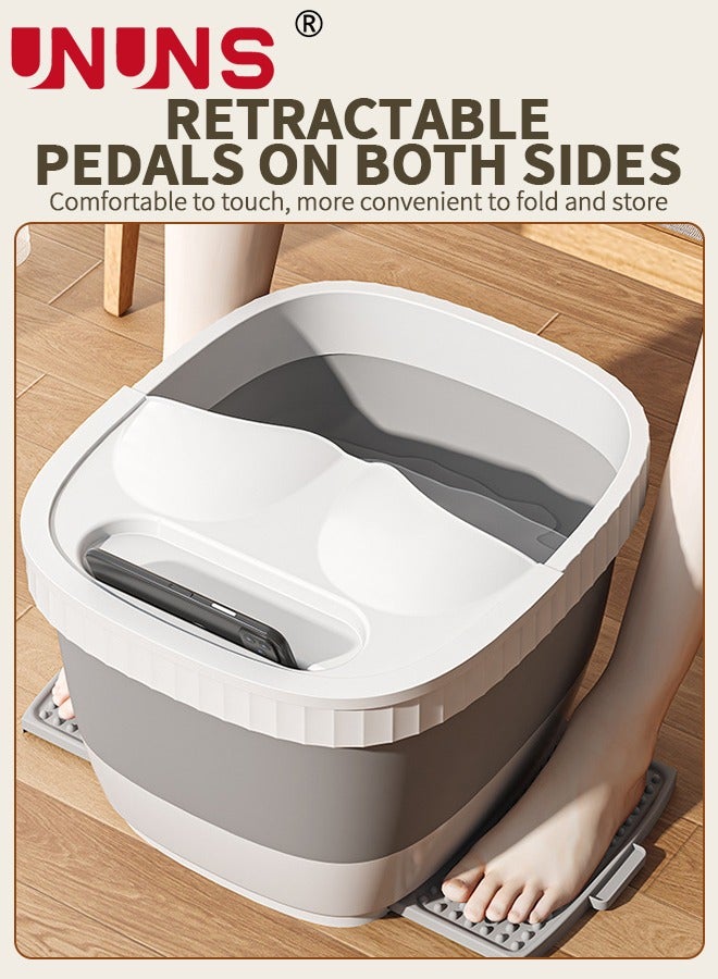 Foldable Footbath Basin,Portable Foot Soaking Tub SPA Massage Basin With Footstool And Cover,For Pedicure Massage