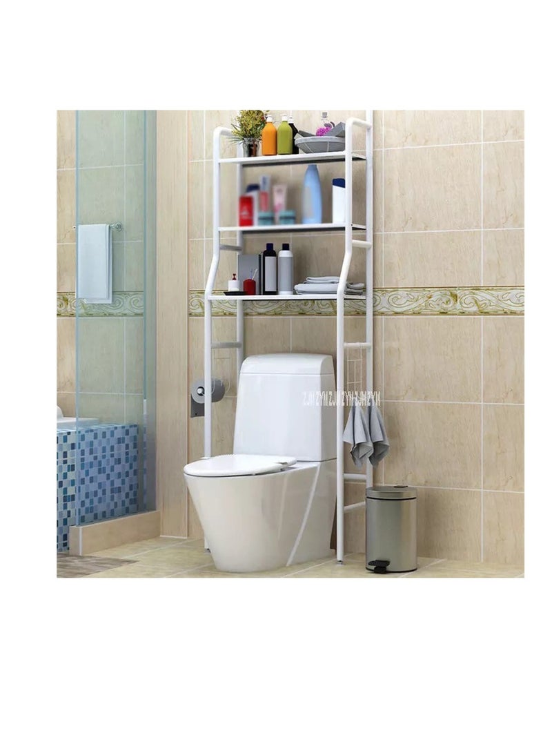 Stainless Steel Rack Shelf Washing Machine Rack Bathroom Toilet Space Saver Shelf Organizer Holder Shelves 2 Layers Storage