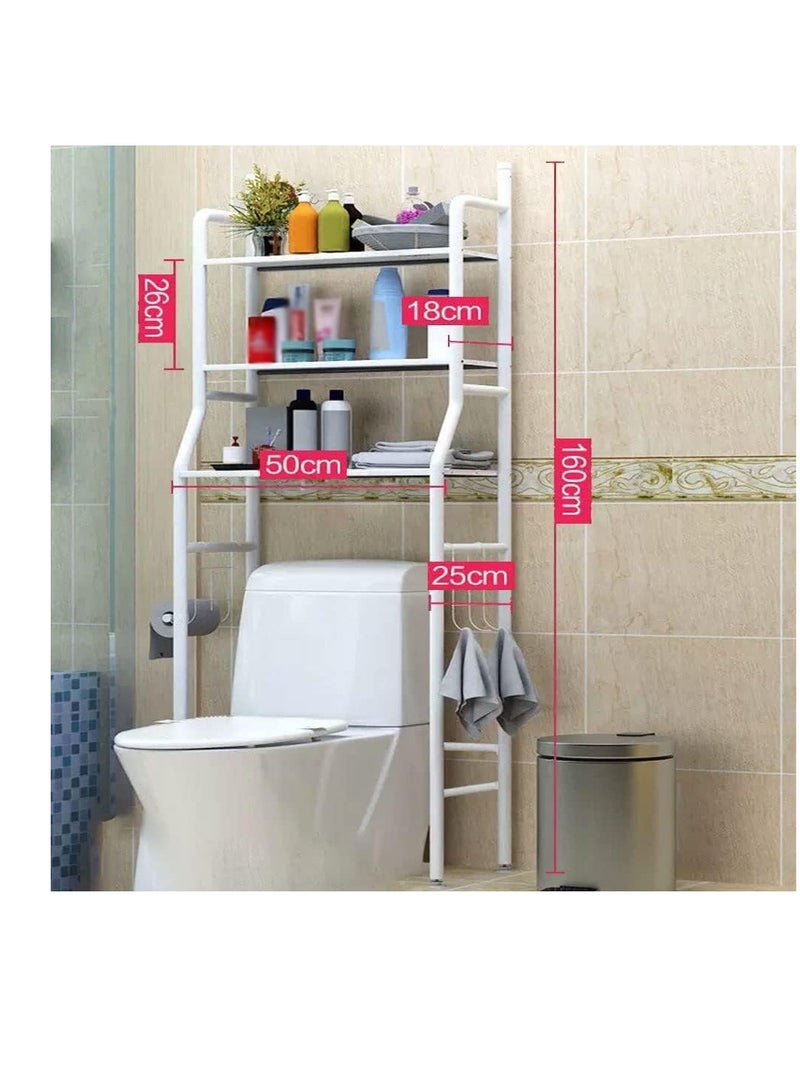 Stainless Steel Rack Shelf Washing Machine Rack Bathroom Toilet Space Saver Shelf Organizer Holder Shelves 2 Layers Storage