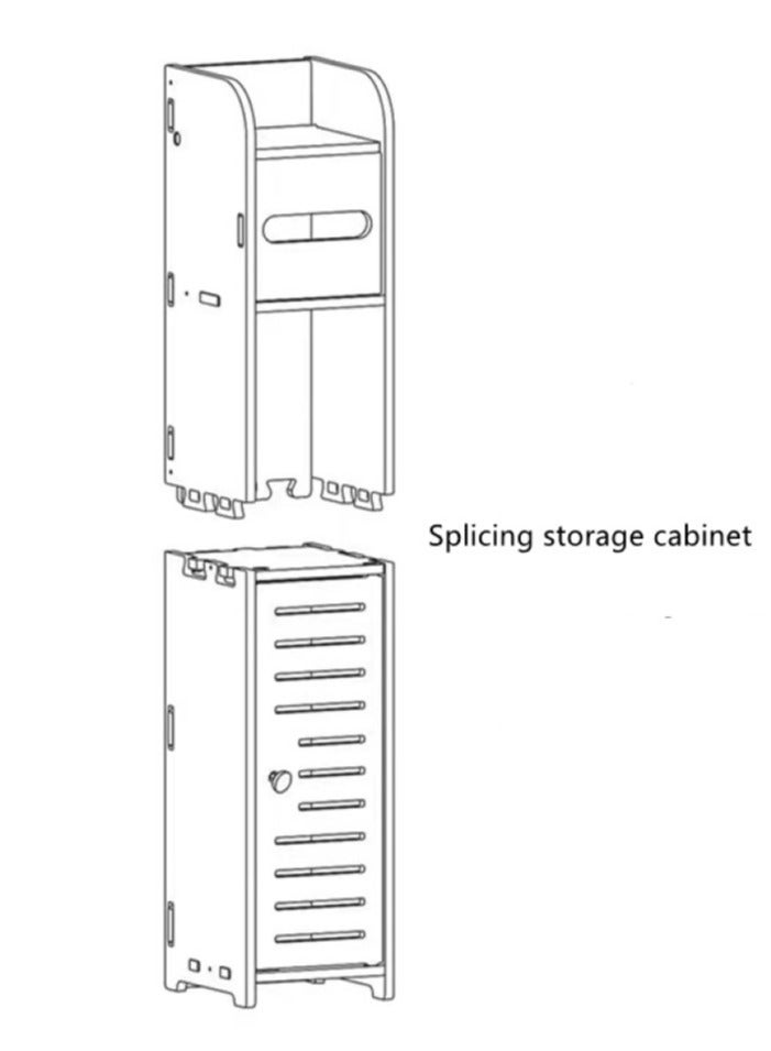 1-Piece Bathroom Multifunction Storage Cabinet Shower Shampoo Shelf Soap Organizer Storage Rack White 15x17x80 Centimeter