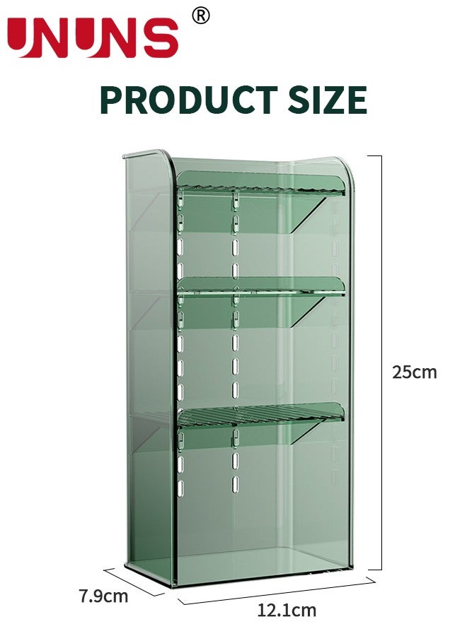 4-Tier Bathroom Cabinet Organizer Rack,Bathroom Organizer Storage,Bedroom Desk Organzier,Vanity Countertop,Bathroom Counter,Tray Shelf Toiletries,Green