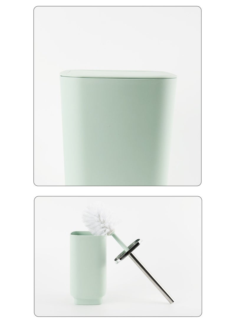 Plastic Toothbrush Holder Bathroom Daily Products Bathroom Cleaning Set Hotel Toilet Brush Six Piece Set (Color: White)