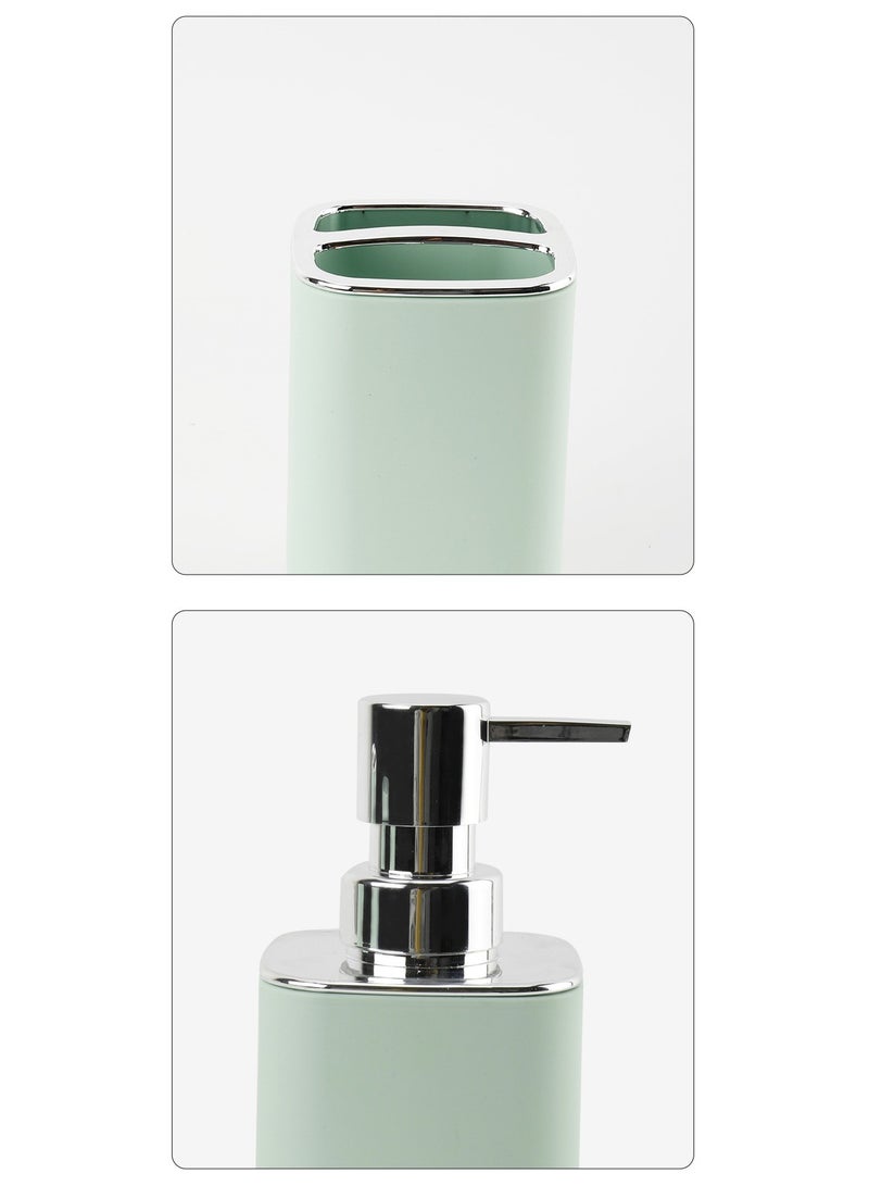 Plastic Toothbrush Holder Bathroom Daily Products Bathroom Cleaning Set Hotel Toilet Brush Six Piece Set (Color: White)
