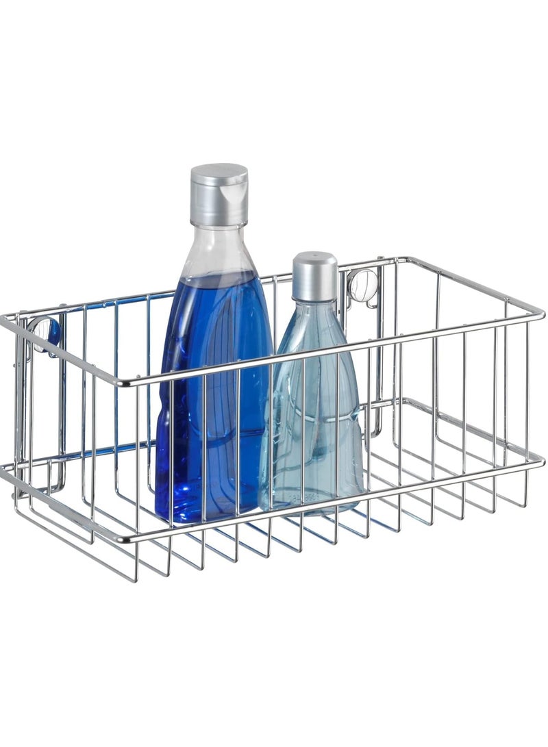 Wenko Wall shelf large Classic fixing without drilling, Metal Steel, Chrome