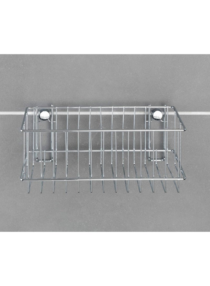 Wenko Wall shelf large Classic fixing without drilling, Metal Steel, Chrome