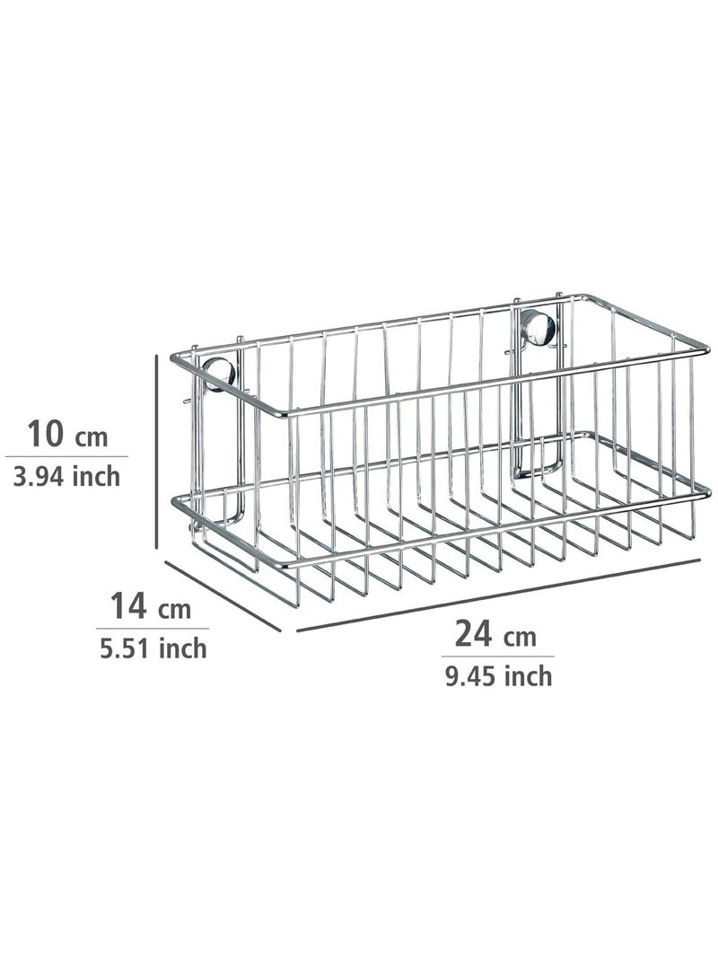 Wenko Wall shelf large Classic fixing without drilling, Metal Steel, Chrome