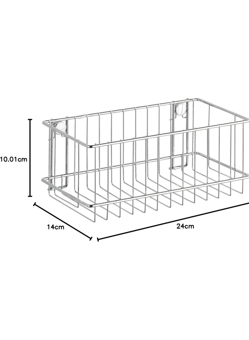 Wenko Wall shelf large Classic fixing without drilling, Metal Steel, Chrome