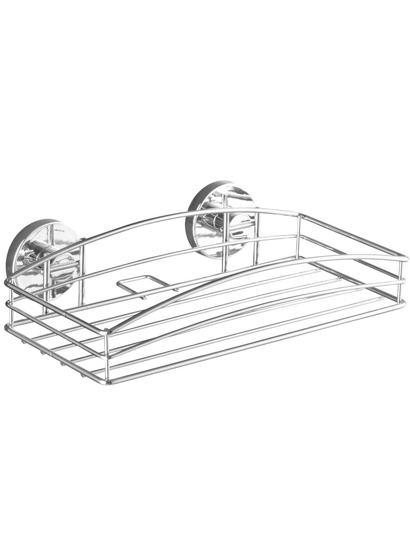 Wenko VacuumLoc Wall Shape Steel Wall Shelf Fixing Without Drilling, Metal Steel