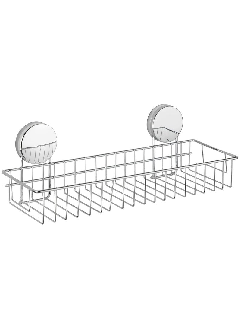 WENKO Static-Loc Plus Osimo Maxi Shelf, Wall Shelf/Bathroom Shelf, No Drilling Required, Airtight Surfaces