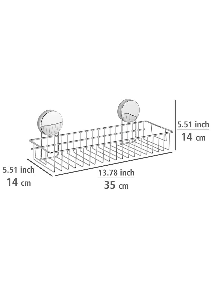 WENKO Static-Loc Plus Osimo Maxi Shelf, Wall Shelf/Bathroom Shelf, No Drilling Required, Airtight Surfaces