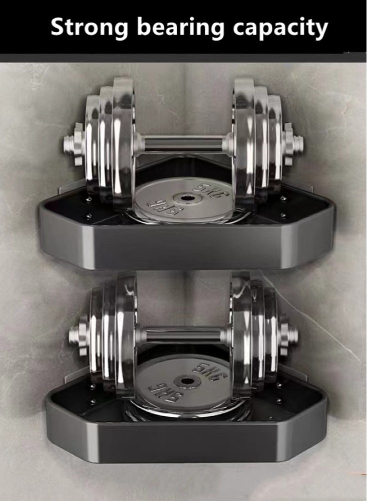 3-Pieces Bathroom Shelf Shower Shampoo Soap Organizer Wall Mounts Storage Rack Aluminium Alloy Black 33x25x5.2 Centimeter