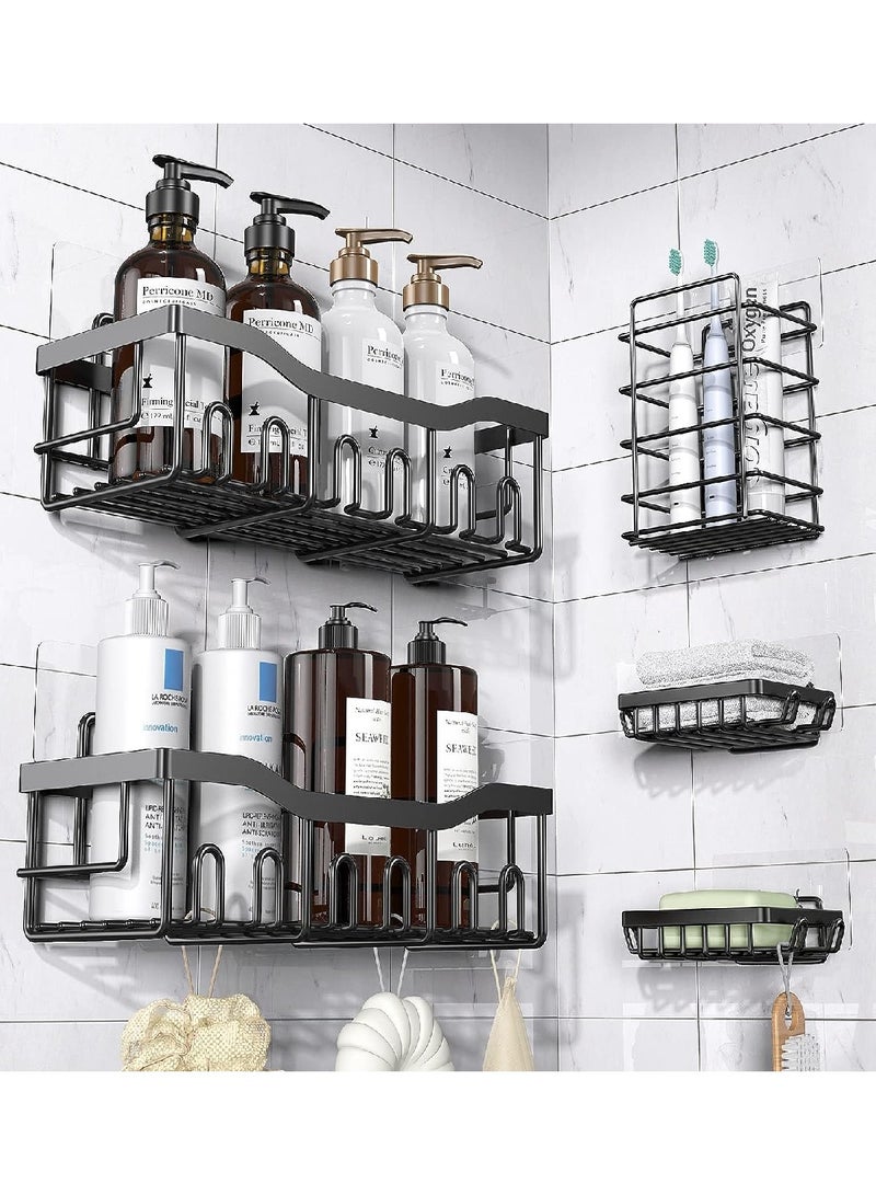 Shower Rack 5-Pack For Bathroom Storage No Drilling Needed Large Capacity Rust-Resistant Stainless Steel Bathroom Storage Rack