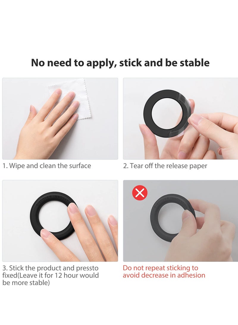 Magnetic Shower Phone Holder Mag Safe Wall Mount, 2 Pack Magnetic Sticker for iPhone 14 Pro Max/14 Pro/14/13/12 Series/Magsafe Case, Mag Safe Phone Mount for Kitchen, Bathroom, Black