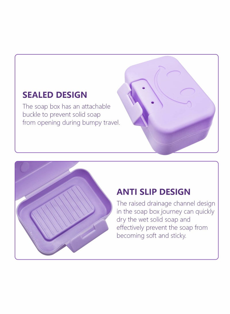 4 Pack Soap Holder Travel Soap Case Portable Soap Box Leak Proof Soap Bar Holder Dish Container in 4 Colours (11 x 7.5 x 5.3cm)