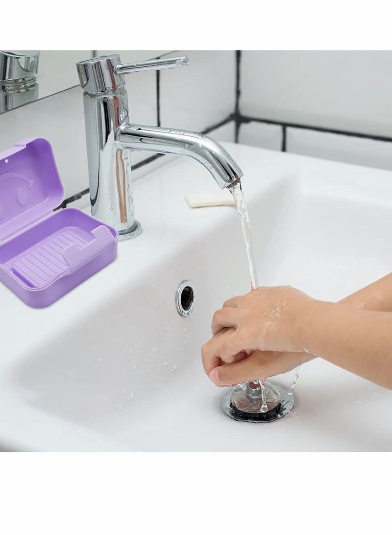 4 Pack Soap Holder Travel Soap Case Portable Soap Box Leak Proof Soap Bar Holder Dish Container in 4 Colours (11 x 7.5 x 5.3cm)