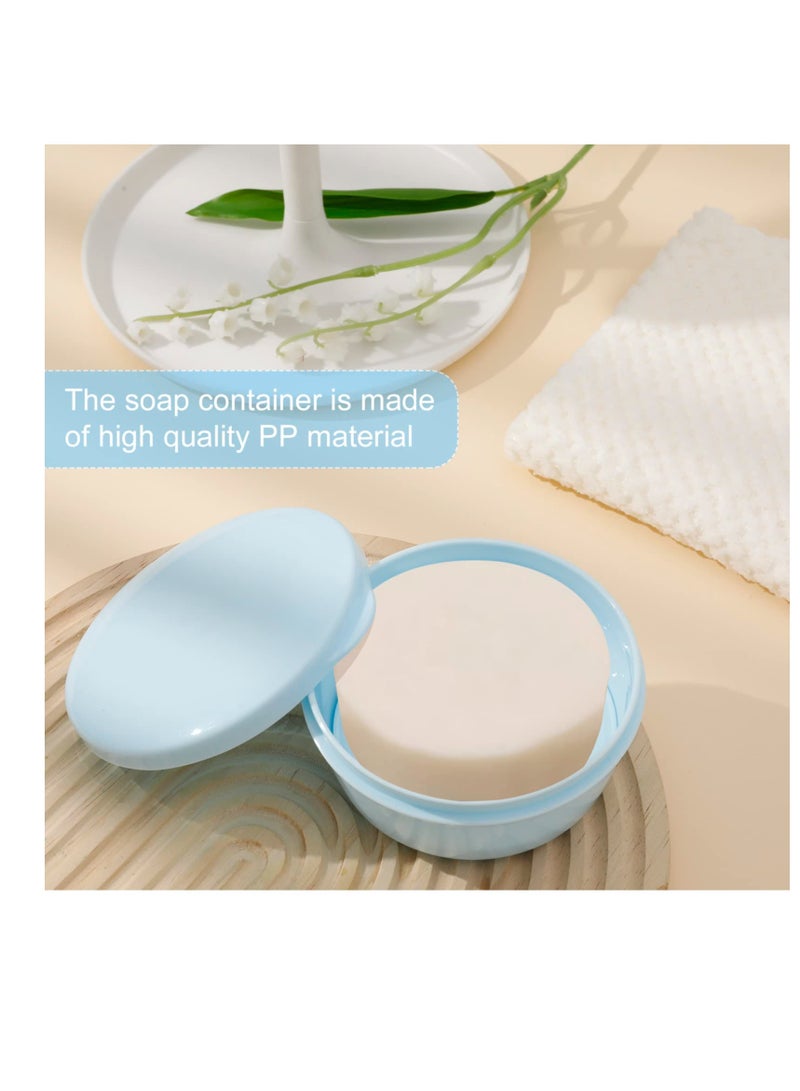 6 PCS Travel Soap Box, Portable Round Soap Case, Seal Waterproof Soap Protectors with Lid, Suitable for Home Traveling Outdoor Hiking Camping Gym