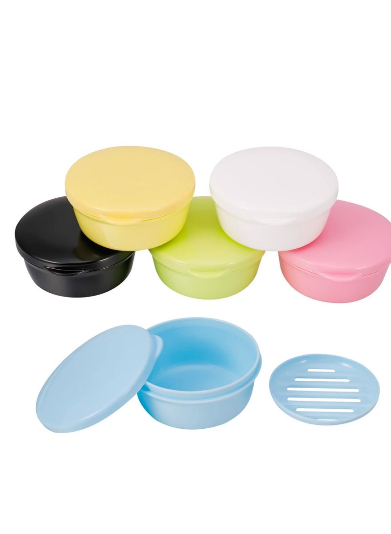 6 PCS Travel Soap Box, Portable Round Soap Case, Seal Waterproof Soap Protectors with Lid, Suitable for Home Traveling Outdoor Hiking Camping Gym