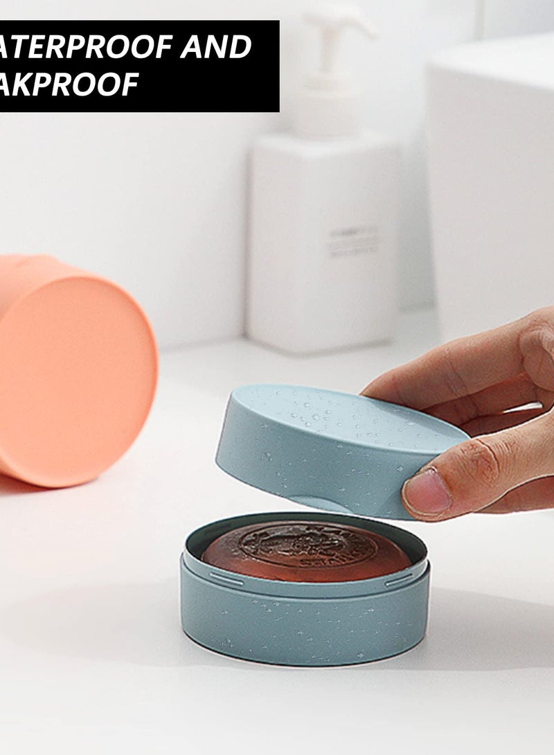 4 Pcs Travel Soap Box Holder Case Container, Portable Leak Proof Soap Dish with Lid, Perfect for Shower, Bathroom, Kitchen, Camping, Gym, 2 Small + 2 Large