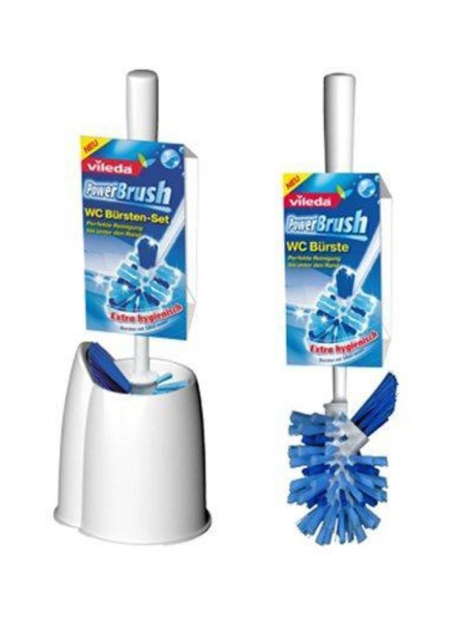 Power Cleaning Toilet Brush Set White/Blue