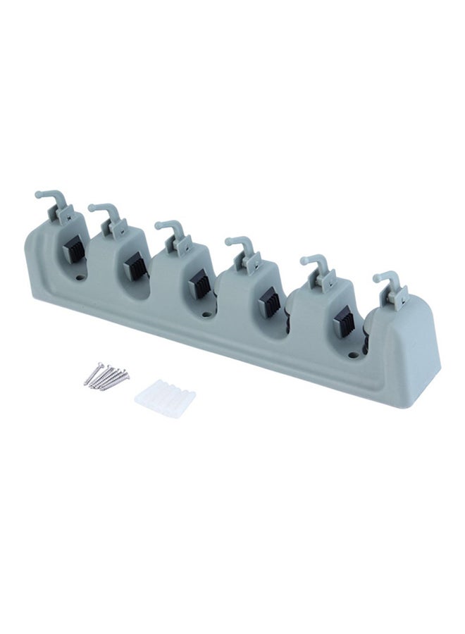 Plastic Wall Mounted Mop Organizer Grey