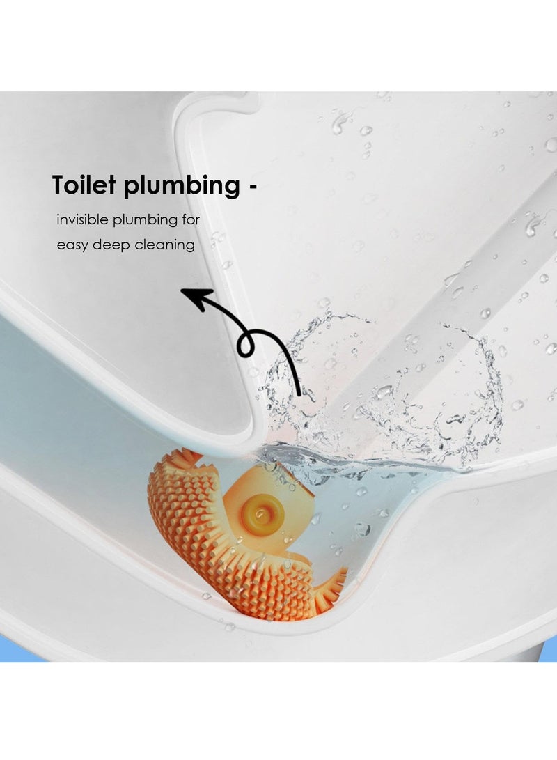 Toilet Brush Deep Cleaning Long Handle Bathroom Toilet Bowl Brushes Multifunctional Wall Mounted Cleaner Scrubber Creative Octopus Soft Glue Toilet Brush Effective Wall Toilet Brushes No Dead End