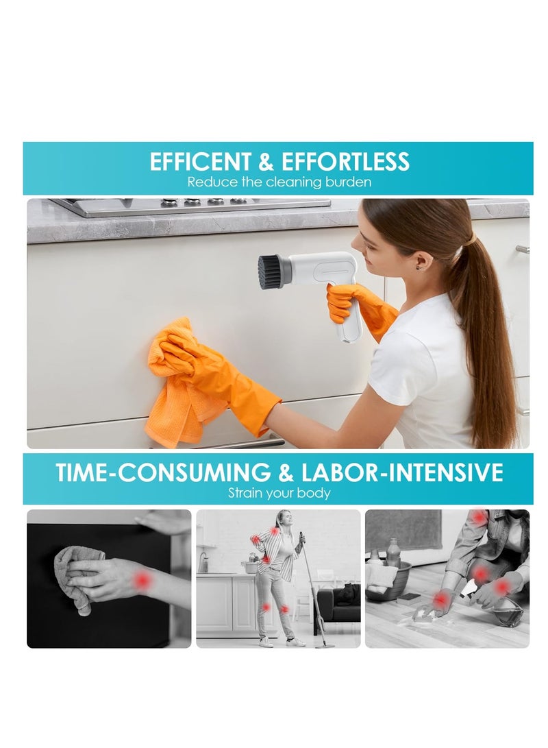 Cordless Electric Spin Scrubber with 4 Replaceable Brush Heads, IPX6 Waterproof Cleaning Brush for Effortless Cleaning of Walls, Bathtubs, Shoes, Cars, and Toilets.