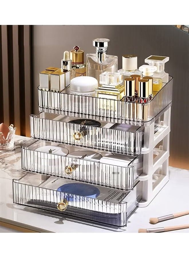 Skincare Organizer Makeup Organizer with 3 Large Drawers Countertop Organizer for Cosmetics Ideal for Bathroom and Bedroom Vanity Countertops Desk Storage Holder for Lipstick Brushes and Nail Polish