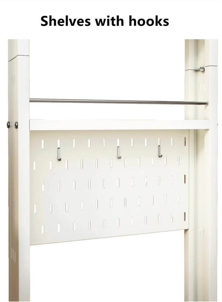 4-Tiers Bathroom Multifunctional Storage Slipper Storage Rack Steel White 50x11x171.5cm