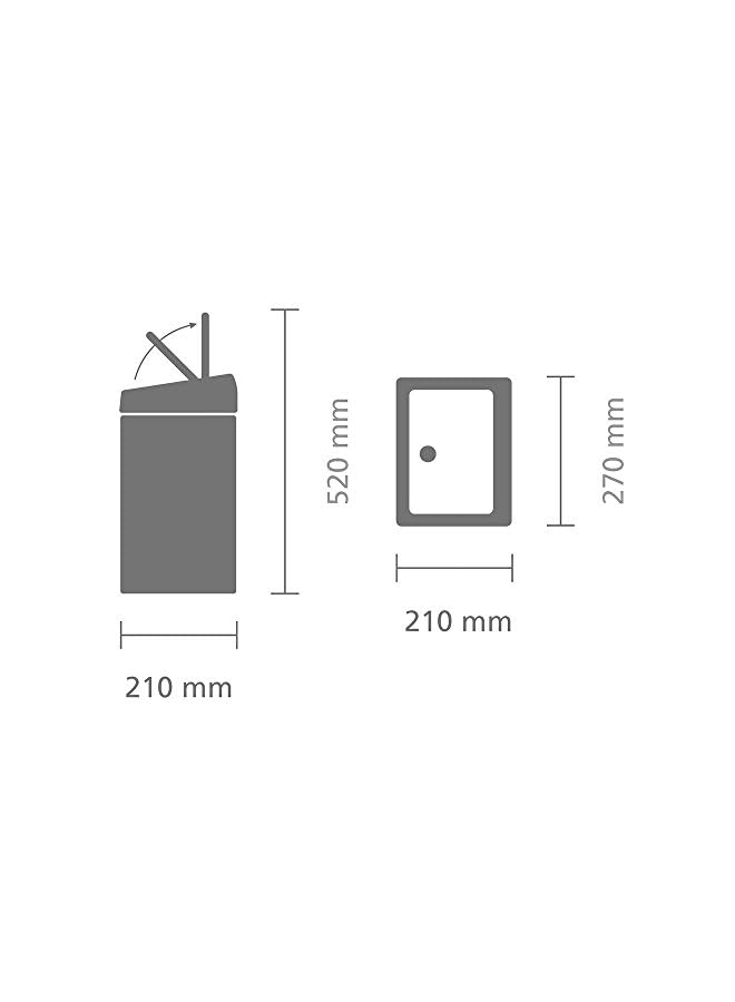 Rectangular Touch Bin, 10 L - Fingerprint Proof Matt Steel