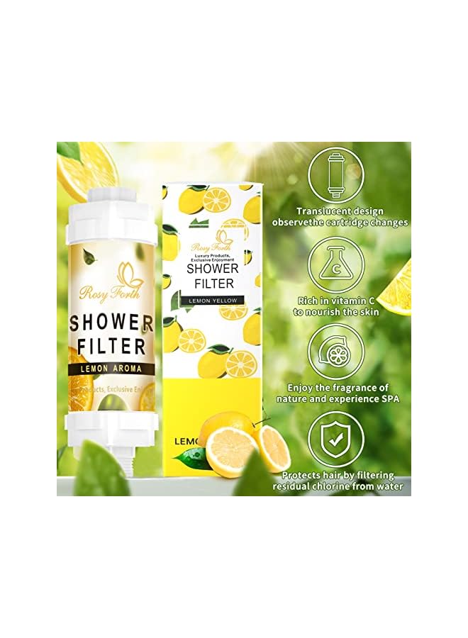 Forth Showerhead Filter Vitamin C Shower Filter for Clean & Filtered Bath Water (Lemon)