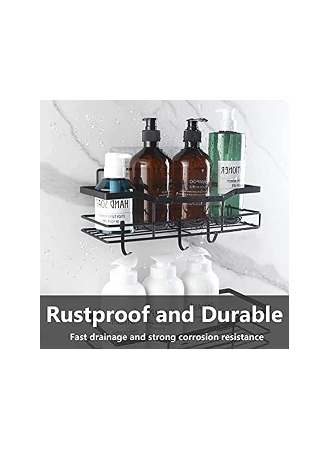 Shower Caddy Shelf Organizer Rack with Soap Dish Holder, Bathroom Organizer Shelf Kitchen Storage Rack Wall Mounted Adhesive No Drilling Rustproof- 3 Pack (B)