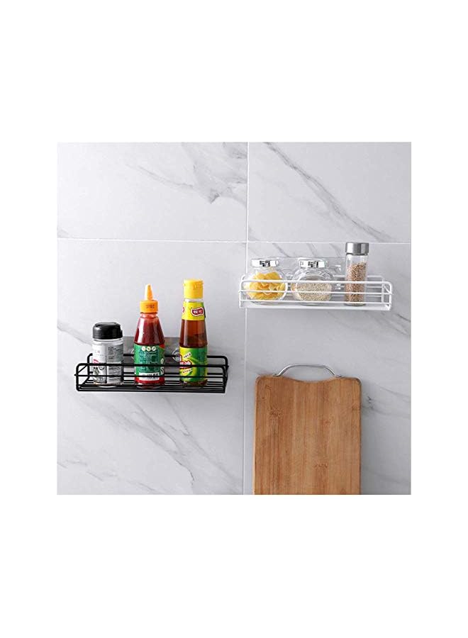 ANNA Adhesive Bathroom Shelf Organizer Shower Caddy Kitchen Spice Rack Wall Mounted No Drilling - 2 Pack