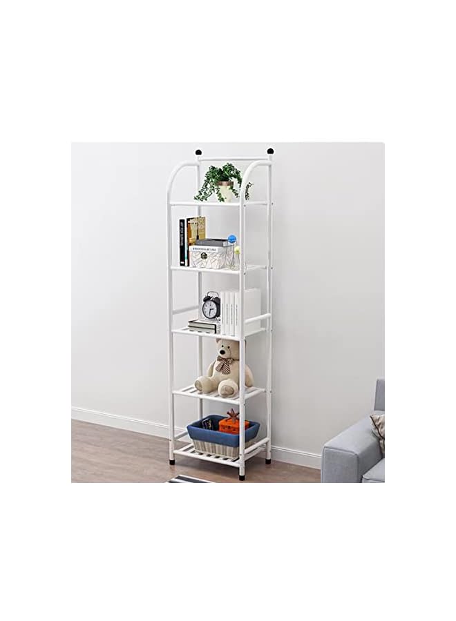 Storage Rack Floor Type Corner Rack Bedroom Bathroom Living Room Kitchen Shelf Storage Basket (White)