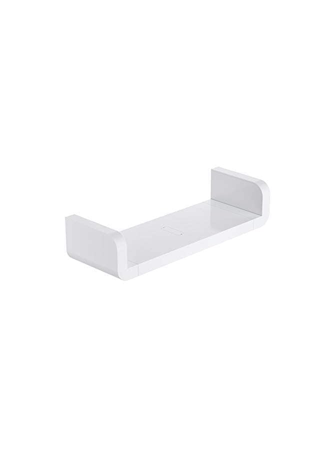 Self Adhesive Wall Mounted Plastic Bathroom Shelf for Shower, Kitchen, Bedroom, Toilet, 12.5in