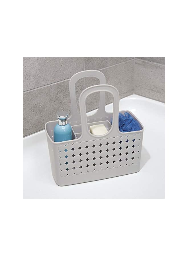 Plastic Divided Shower Caddy Tote, College Essential for Dorm Room, Communal and Shared Bathroom The Orbz Collection –, Set of 1, Gray