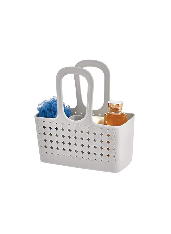 Plastic Divided Shower Caddy Tote, College Essential for Dorm Room, Communal and Shared Bathroom The Orbz Collection –, Set of 1, Gray