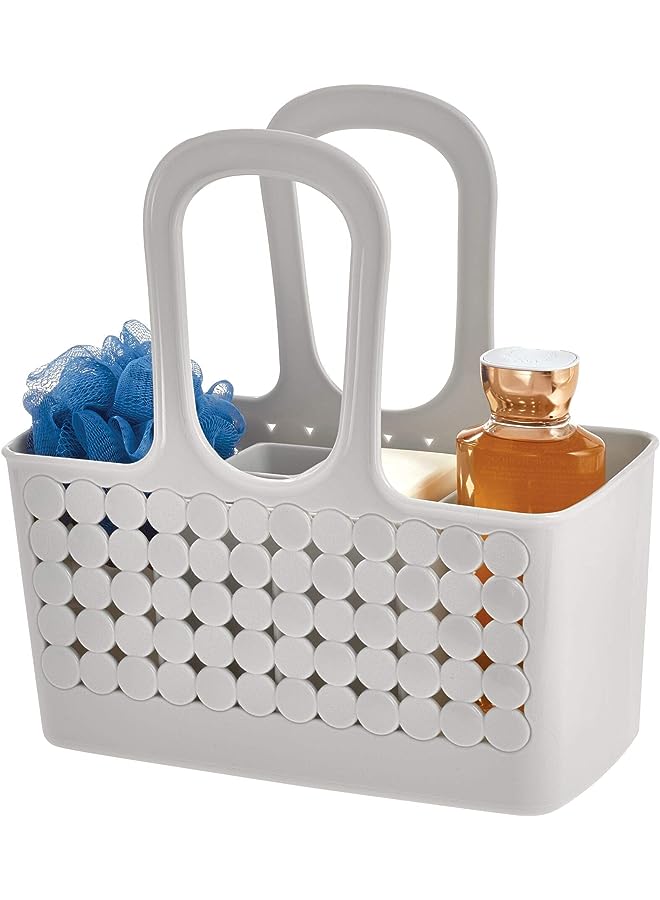 Plastic Divided Shower Caddy Tote, College Essential for Dorm Room, Communal and Shared Bathroom The Orbz Collection –, Set of 1, Gray