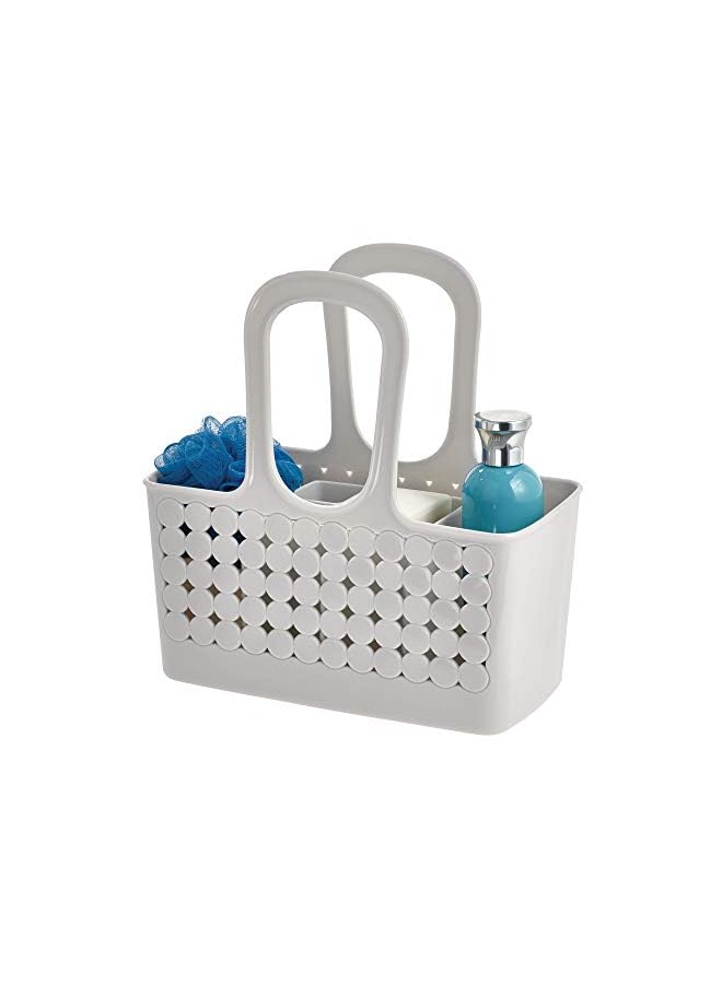 Plastic Divided Shower Caddy Tote, College Essential for Dorm Room, Communal and Shared Bathroom The Orbz Collection –, Set of 1, Gray