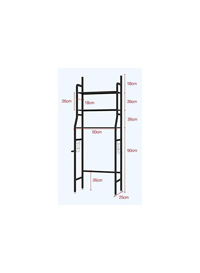 Toilet Shelf, 3-Tier Bathroom Storage Shelf, Washing Machine Storage Shelf Rack, Multi-Functional Space Saving Organizer In Washroom(Size:50X25X160CM,Color:02(3 floors))