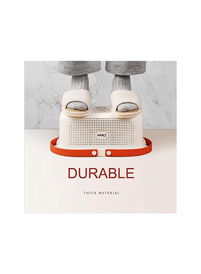 Supplies Caddy, Portable Plastic Shower Caddy Storage Organizer Basket/Bucket with Silicone Handles for Household, Bathroom, Kitchen, Dorm Room Essentials (WHITE)