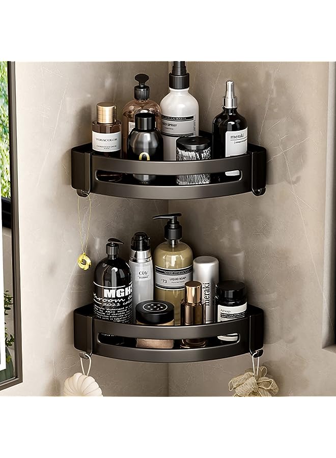 Corner Shelf Bathroom Shower Caddy Organizer, Adhesive Shower Shelf Corner No Drilling Bathroom Shower Organizer for Bathroom Kitchen (Double Layer)