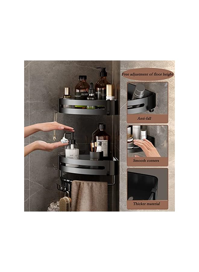 Corner Shelf Bathroom Shower Caddy Organizer, Adhesive Shower Shelf Corner No Drilling Bathroom Shower Organizer for Bathroom Kitchen (Double Layer)