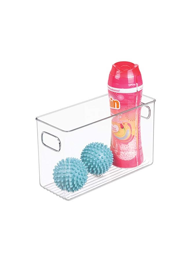 Linus Storage/Organiser Box With Handles, Made Of Plastic, Clear, Large