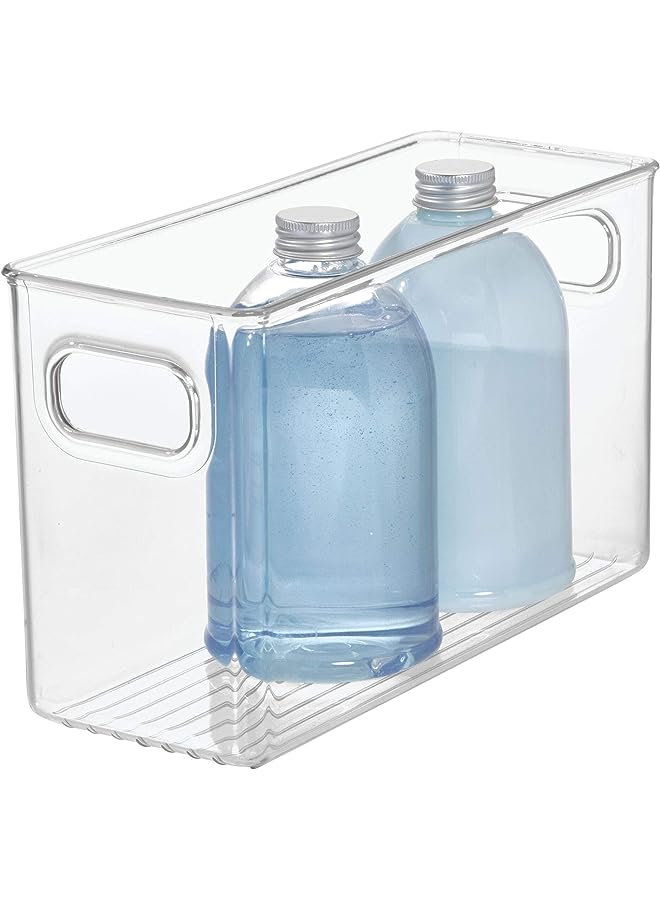 Linus Storage/Organiser Box With Handles, Made Of Plastic, Clear, Large