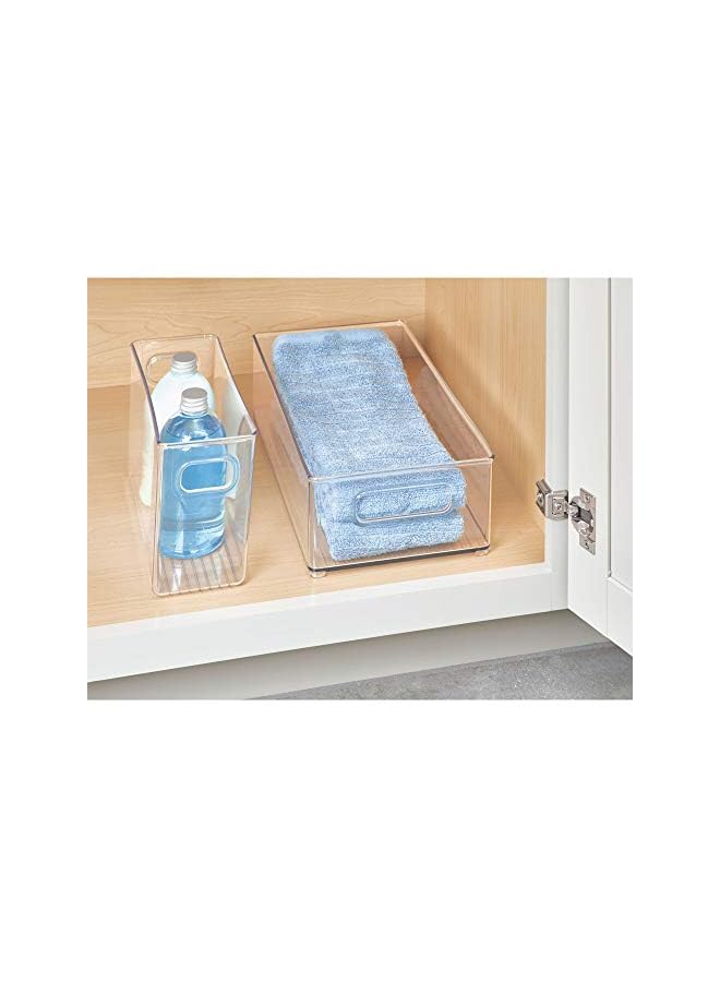 Linus Storage/Organiser Box With Handles, Made Of Plastic, Clear, Large